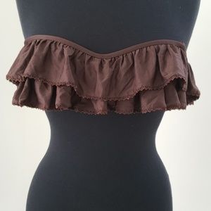 Juicy couture brown ruffle strapless underwire M